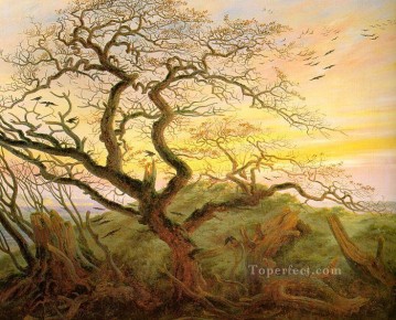 El árbol de los cuervos Romántico Caspar David Friedrich Pinturas al óleo